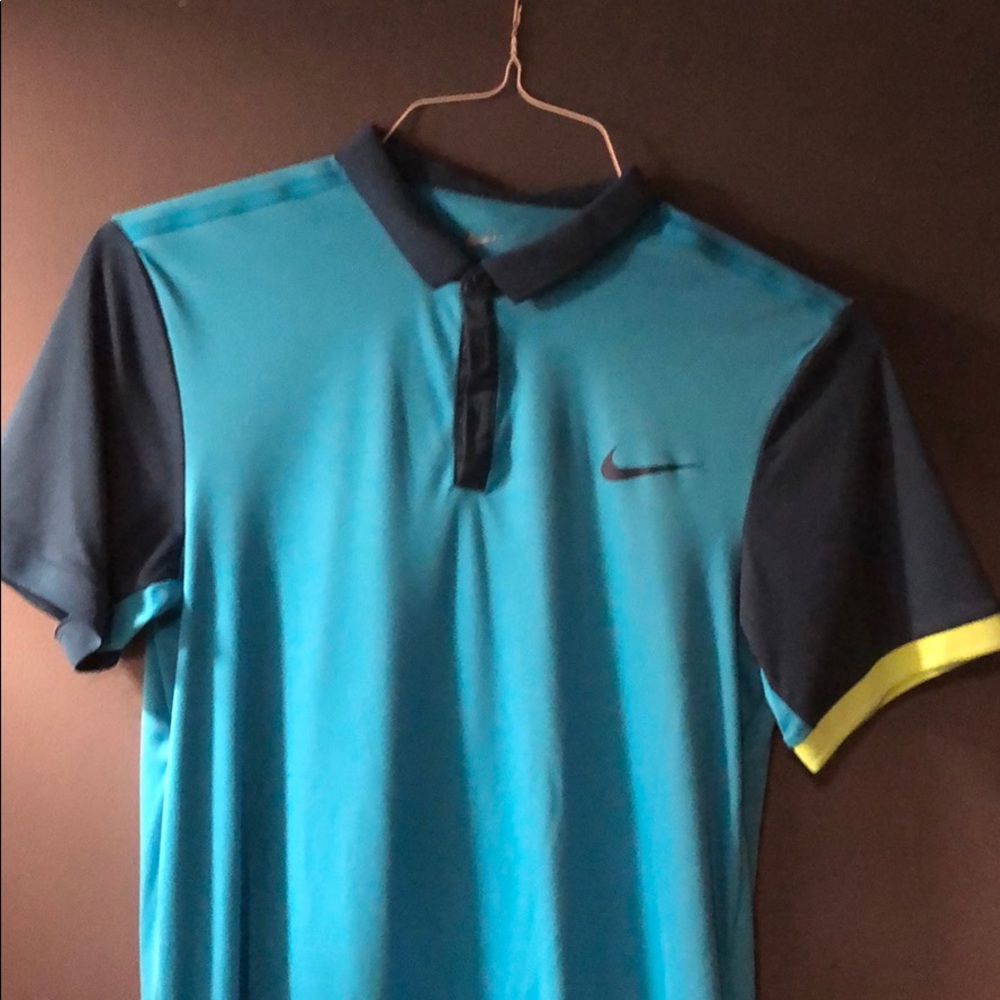 Men’s blue Nike dri fit polo